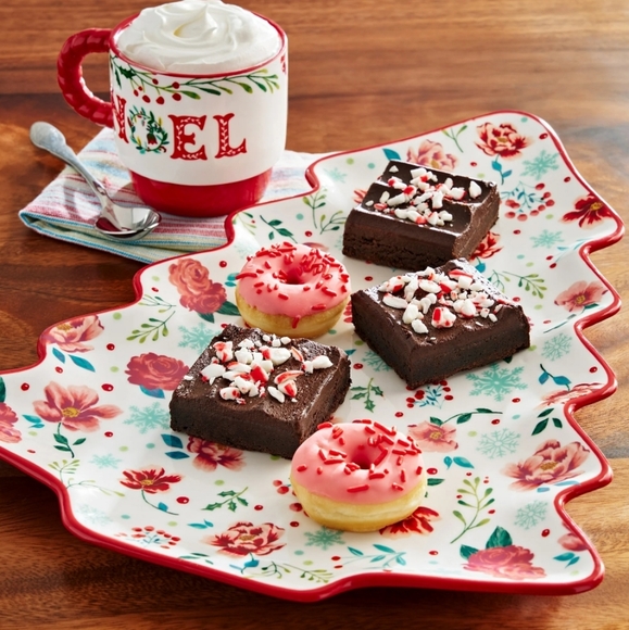 🎄 SALE New Pioneer Woman Merry Meadow Tree 16" Red Platter - Picture 7 of 7